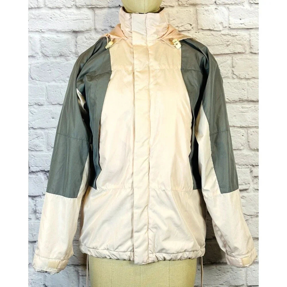 Steve & Barry's Girls Jacket Coat Midweight Pink Gray Hood Zip Pockets‎ Sz 18-20